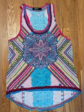 Magnolia Multicolor Paisley Print Tank Top - Pink & Blue